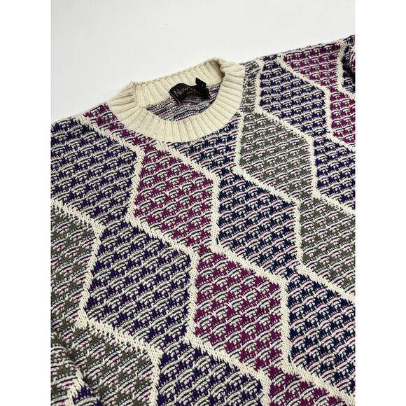 Vintage New Yorker Sweater Men’s Large Y2K Geometric Crew Neck - Picture 1 of 12